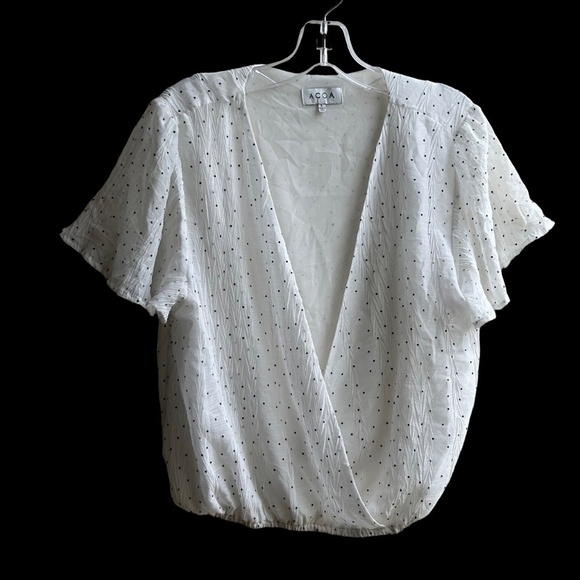 ACOA Tops - ACOA Open Front Short Sleeve Blouse